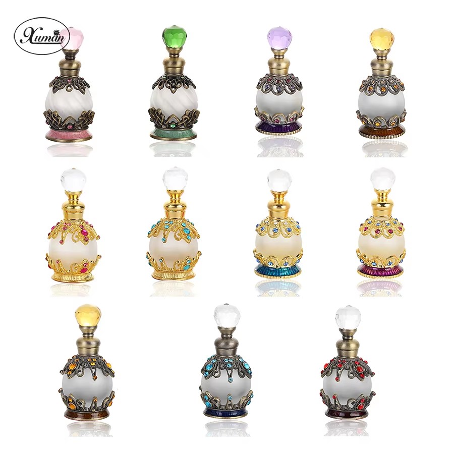 Home Fragrance Bottle - 15ml Stone Metal Refillable Perfume Bottle