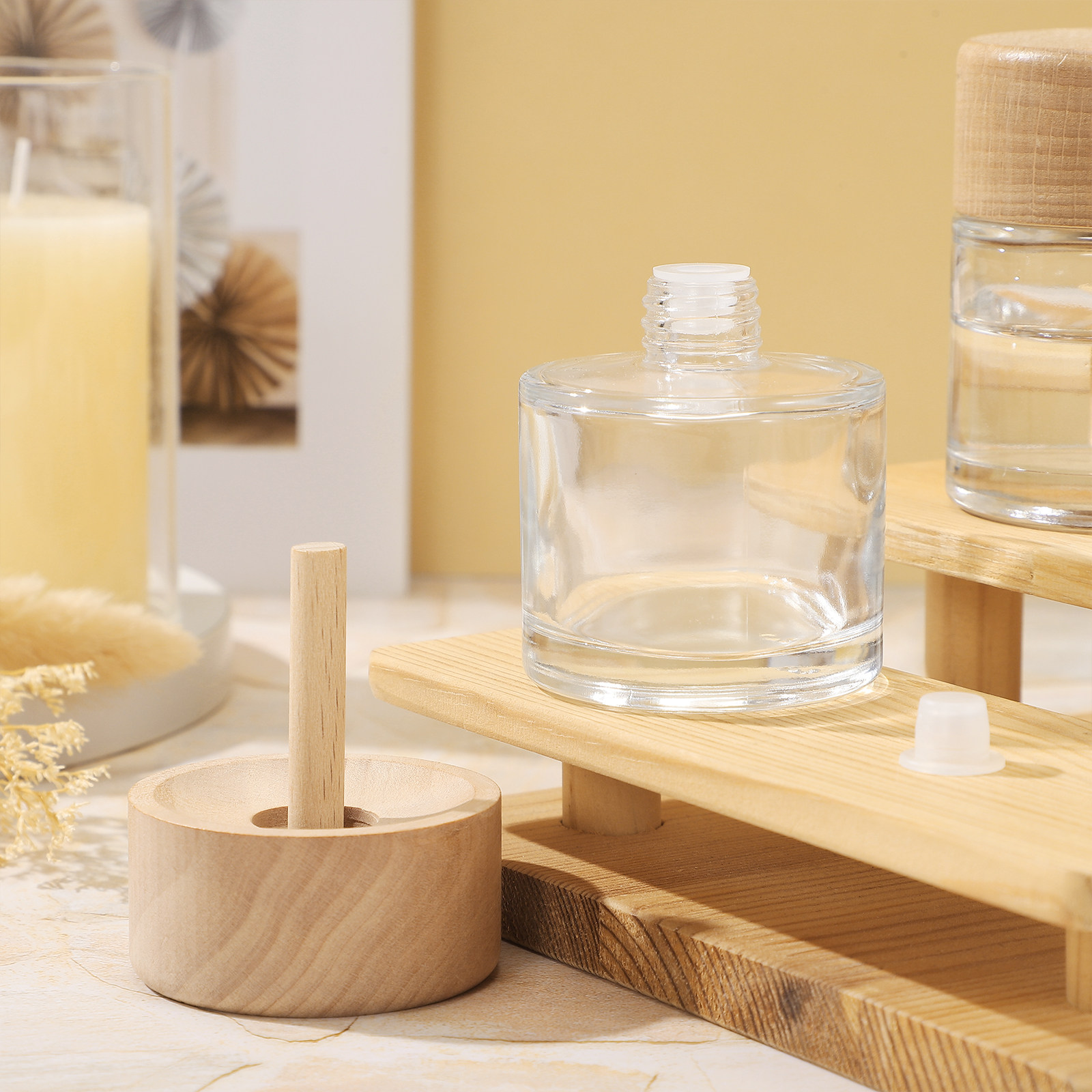 Home Fragrance Bottle - 2Pcs Clear Reed Diffuser Bottles Glass