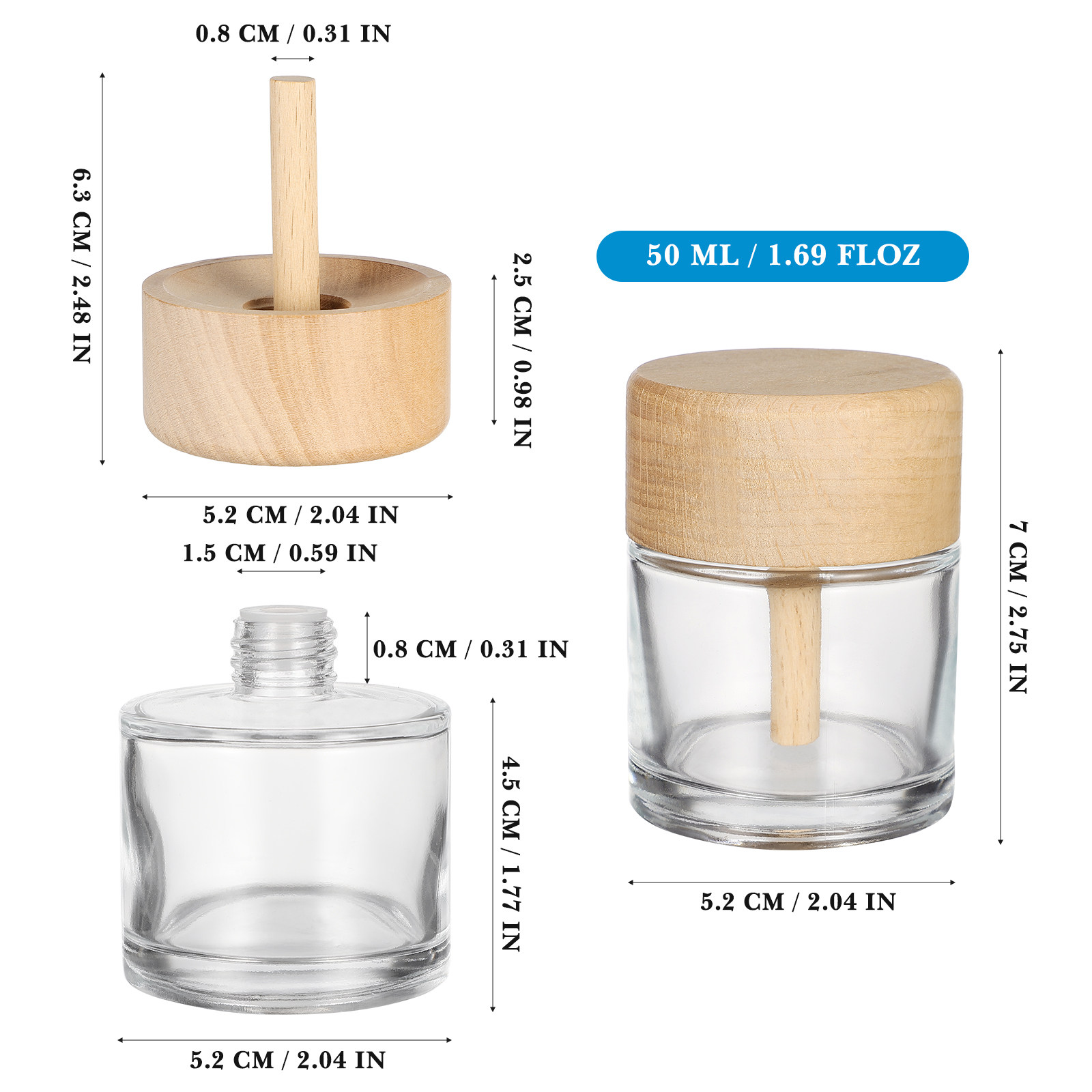 2Pcs Clear Reed Diffuser Bottl - Home Fragrance Bottle ulasan dan harga